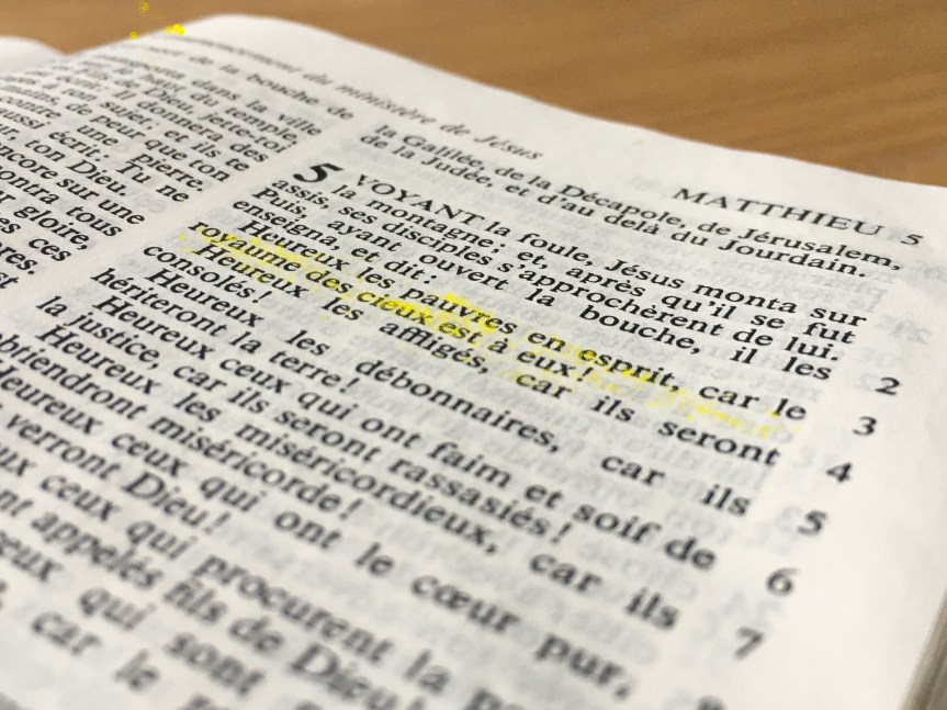 Matt. 5:3 — Heureux les pauvres en&nbsp;esprit